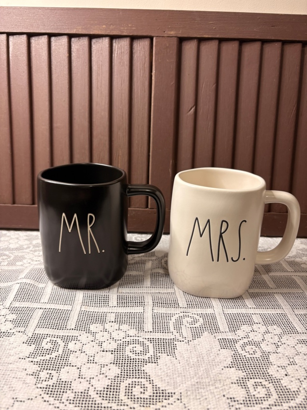 Rae Dunn Mr. and Mrs. Coffee Mugs Artisan Collection by Magenta